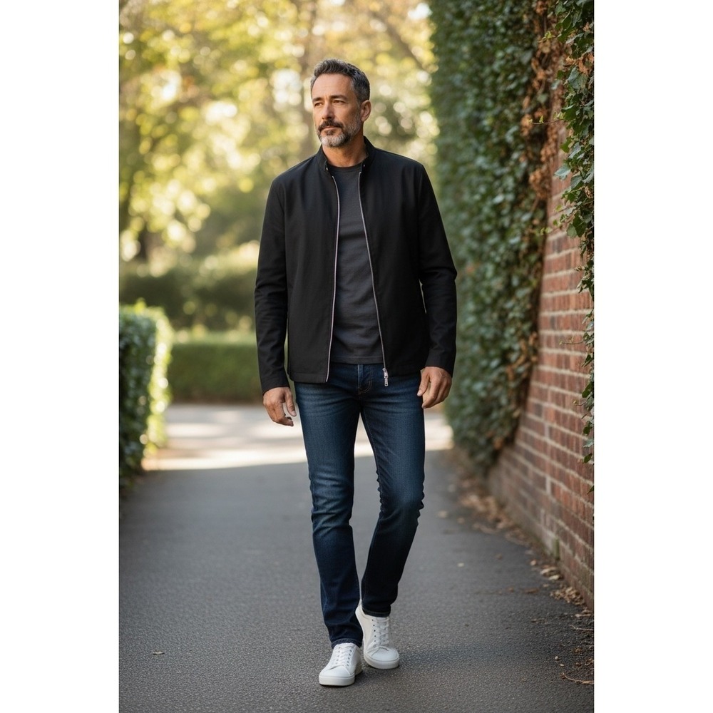Zana Di Men's Dark Gray Bomber Jacket‎